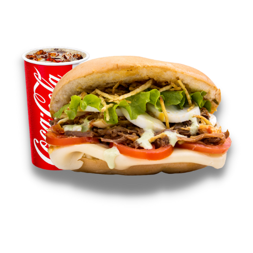 Imagen original de Arepán: un sándwich abundante acompañado de una bebida